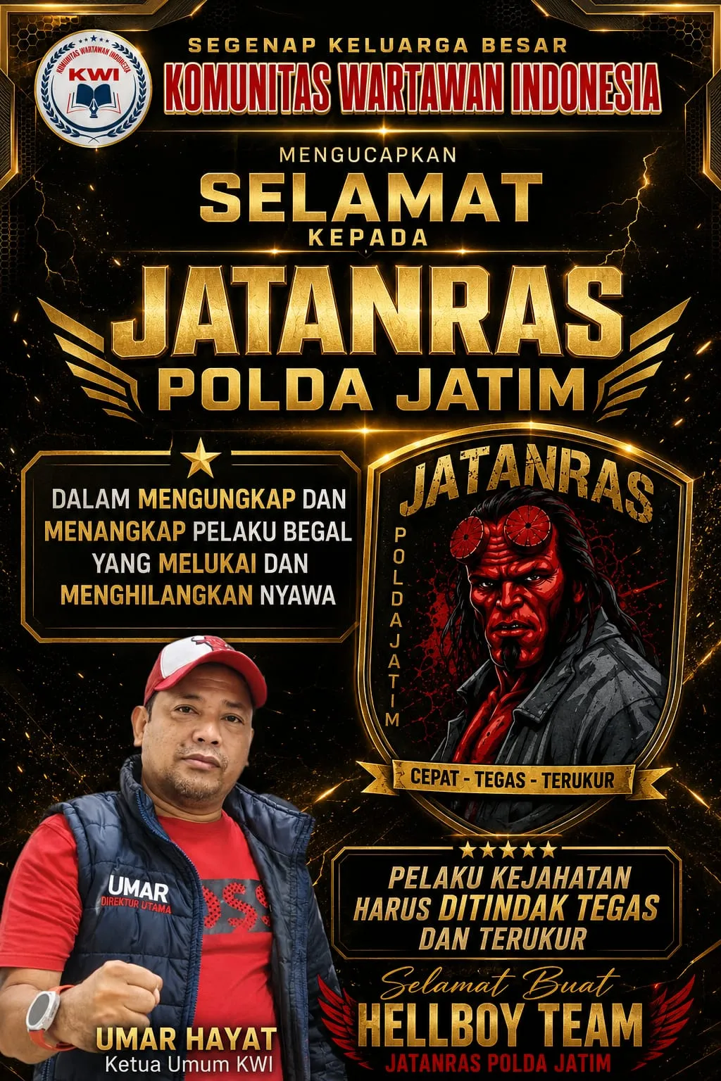 Ketua Umum KWI Apresiasi Keberhasilan Jatanras Polda Jatim Ungkap Kasus Begal Maut
